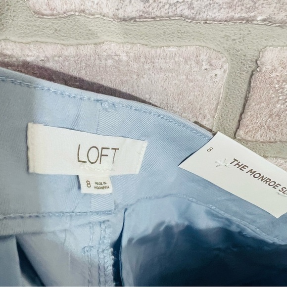 LOFT NWT Light Blue Monroe Slim Chino Pants Size 8 - Picture 10 of 12